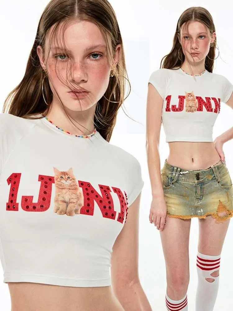 Summer Fruit Printed Tight Fit Short T-Shirt【s0000009130】