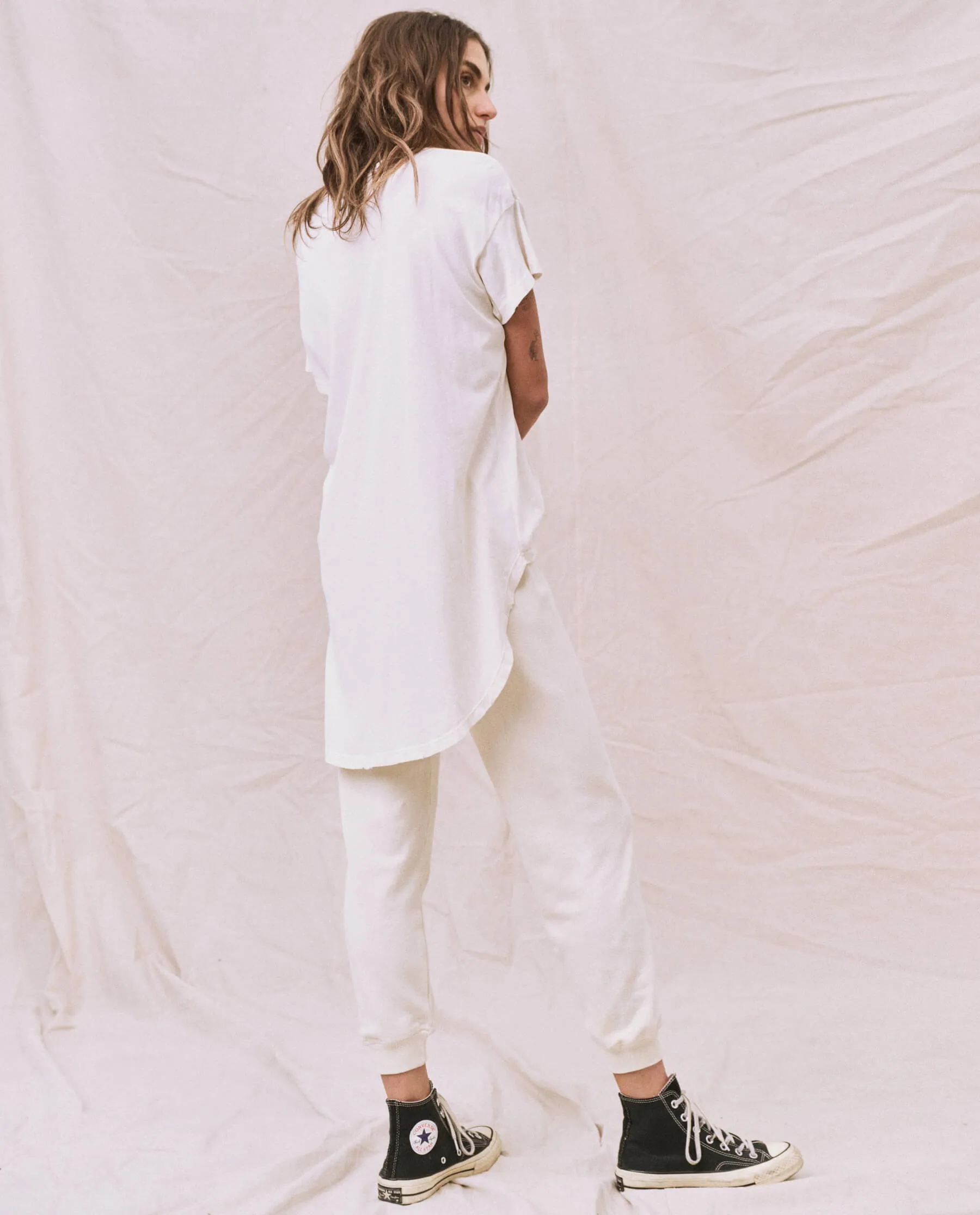 The Shirttail Tee. -- Washed White