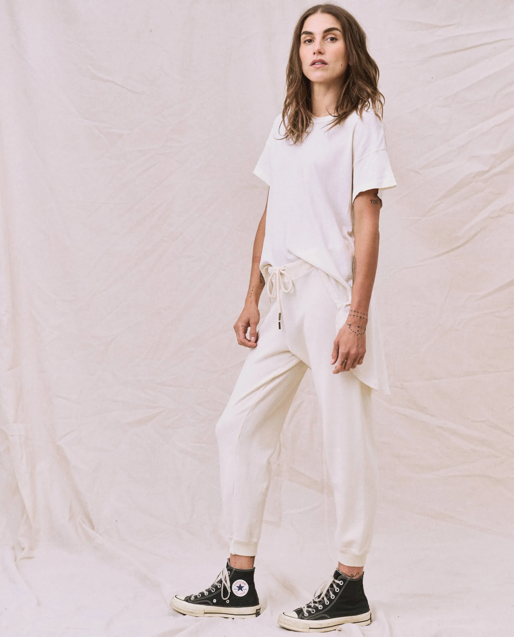 The Shirttail Tee. -- Washed White
