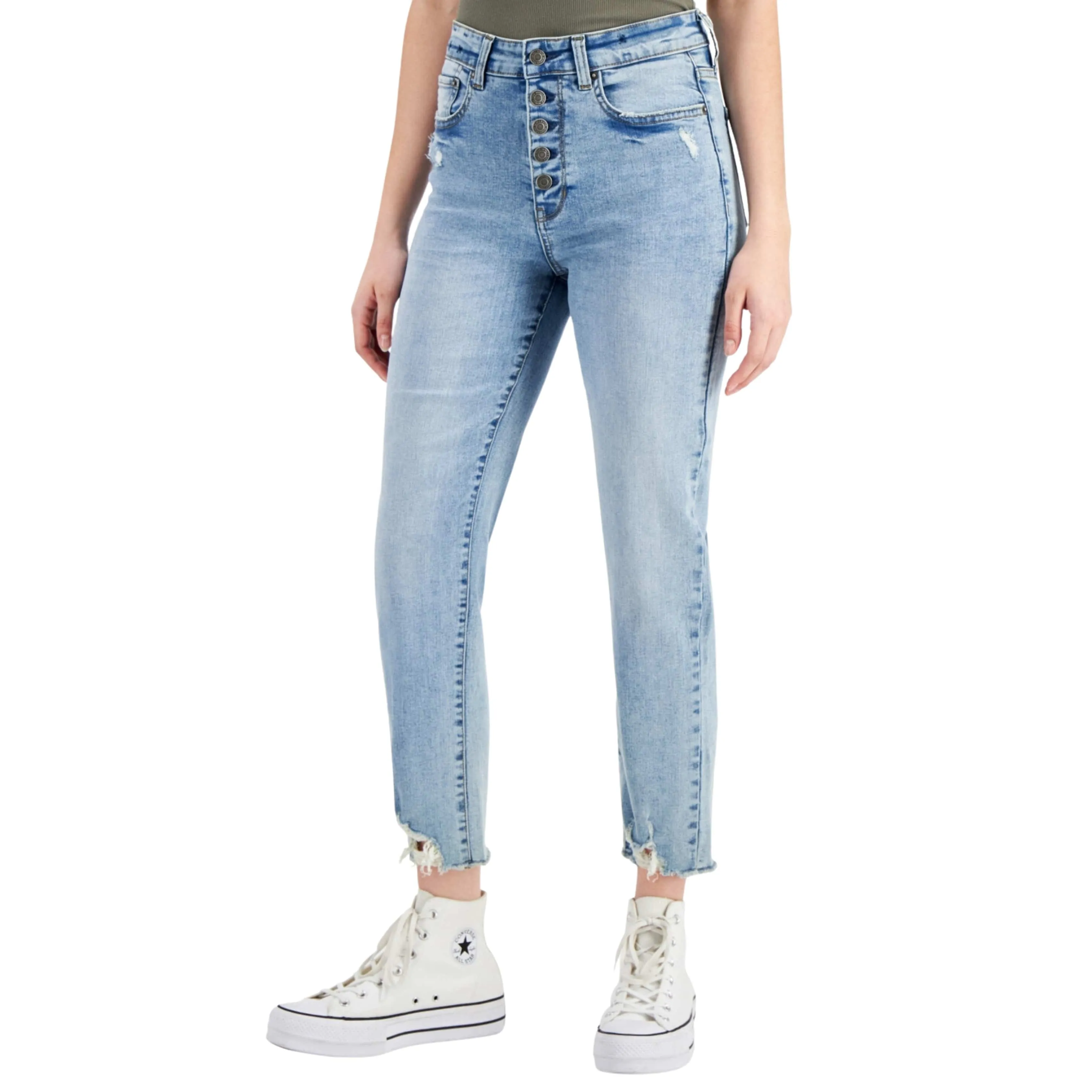 VANILLA STAR - Ripped Slim Straight-Leg Jeans