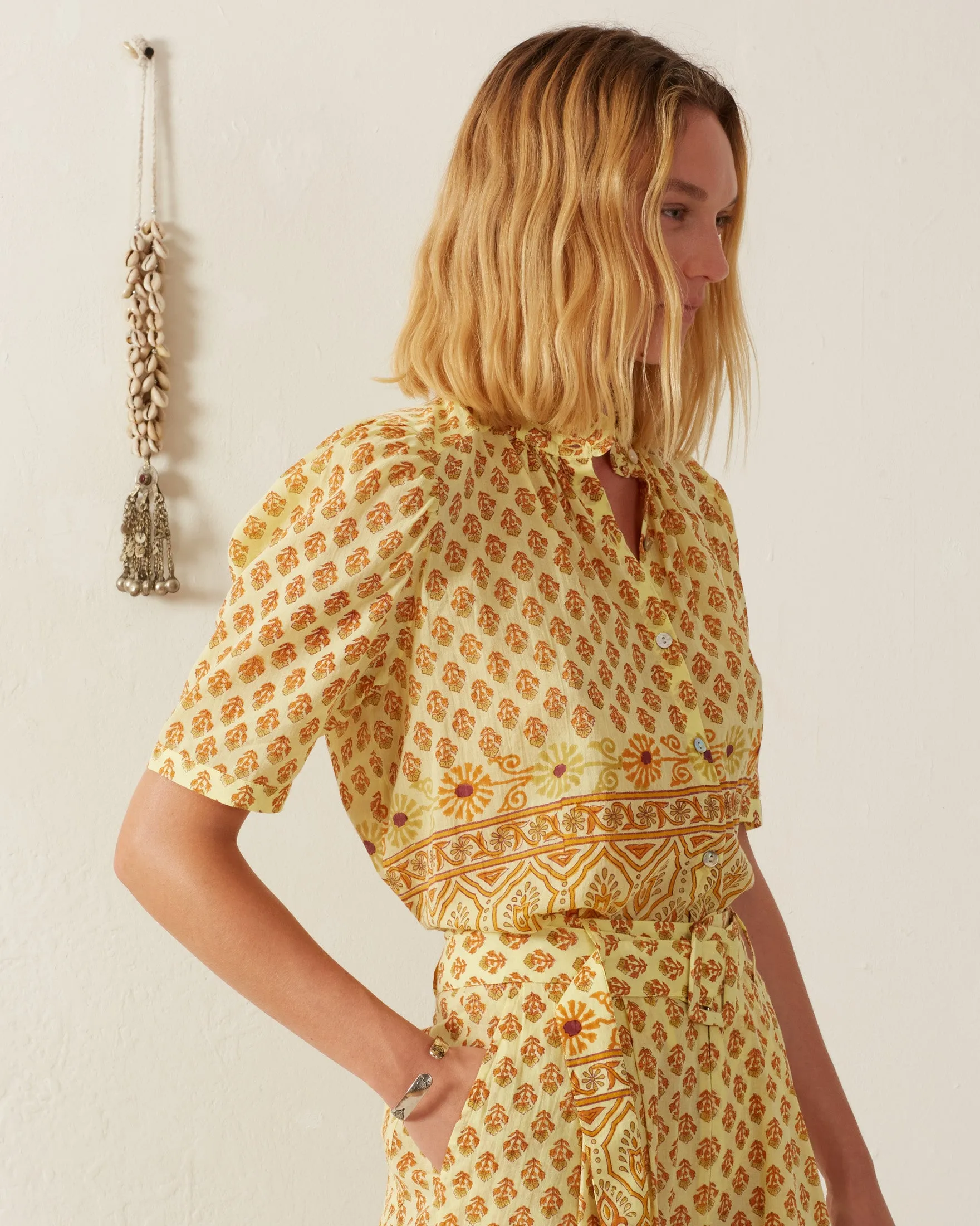 Winnie Saffron Bhutti Shirt