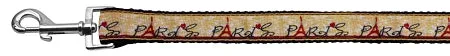 With Love From Paris Nylon Dog Leash 3-8 Inch Wide 4ft Long