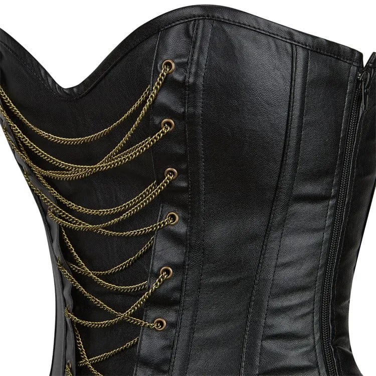 Women's Gothic Golden Chained Overbust Corset