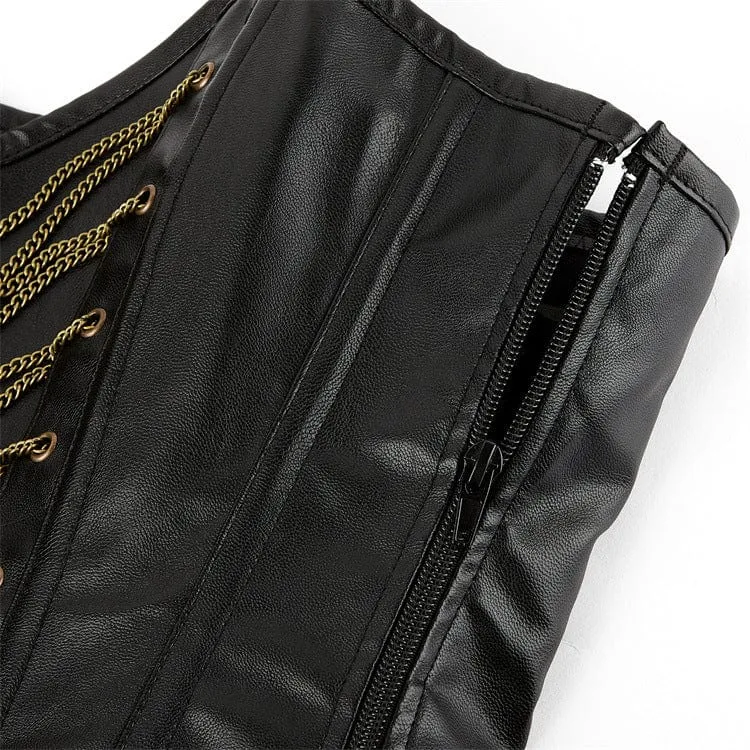 Women's Gothic Golden Chained Overbust Corset