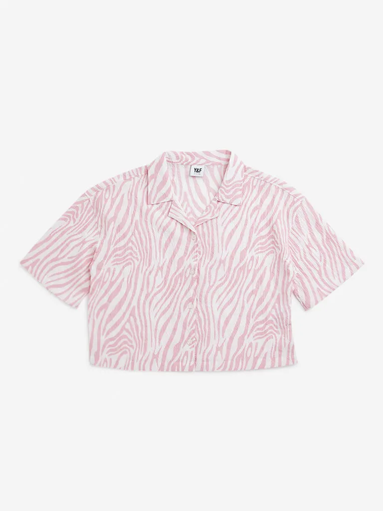 Y&F Kids Pink Abstract Design Shirt